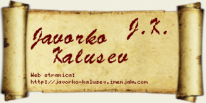 Javorko Kalušev vizit kartica